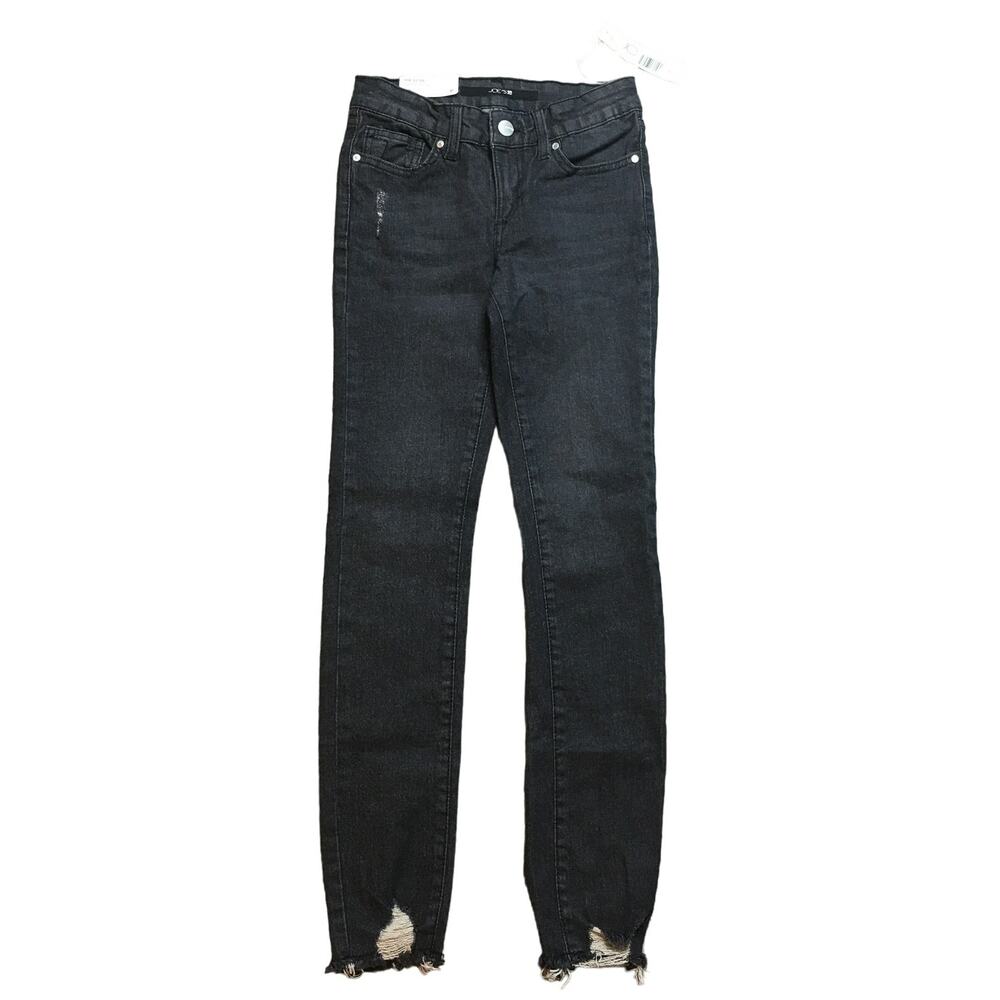 NWT Joe's The Elsa Mid Rise Skinny Youth Girls Denim Jeans Black Dark Wash 12